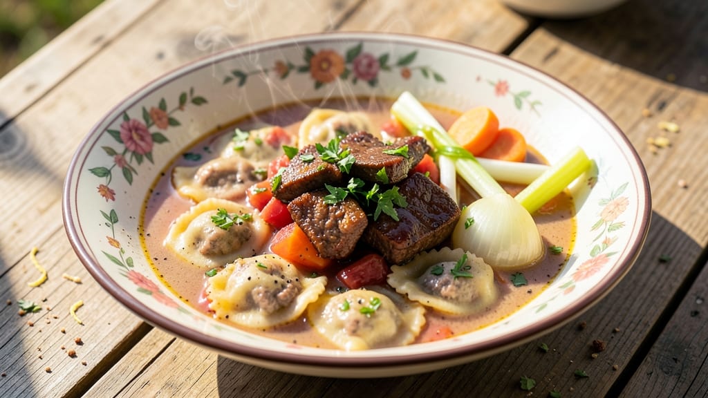 Beef Ravioli Soup Recipe: Cheesy Pillows in Rich Tomato Broth