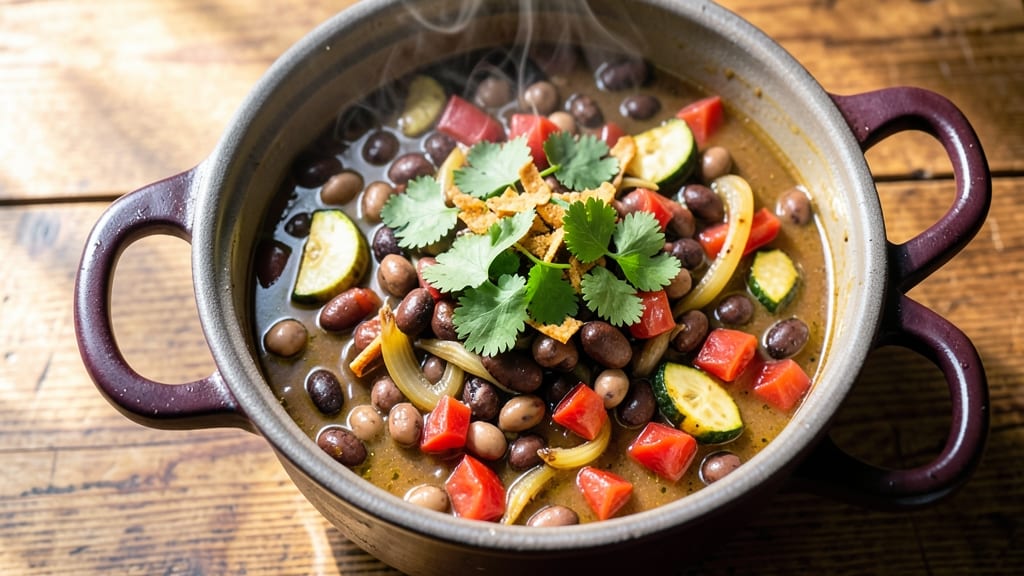 Bean Pot Taco Soup Recipe: One-Pot Fiesta With Crunchy Tortilla Topping