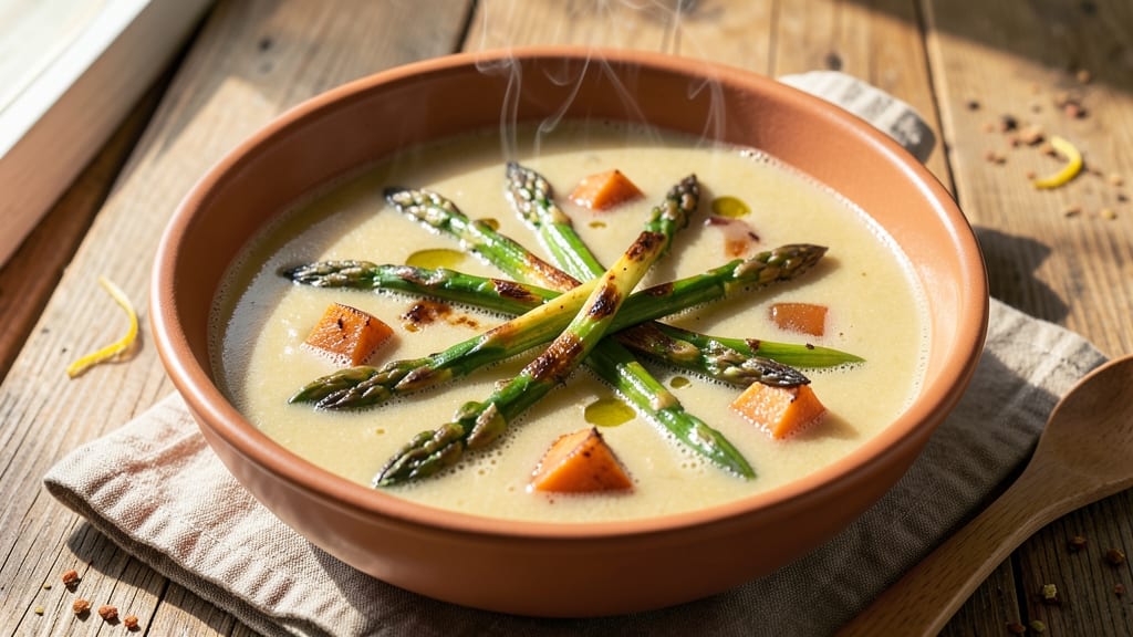 Asparagus and Sweet Potato Soup Recipe: Velvety Green Meets Caramelized Sweetness