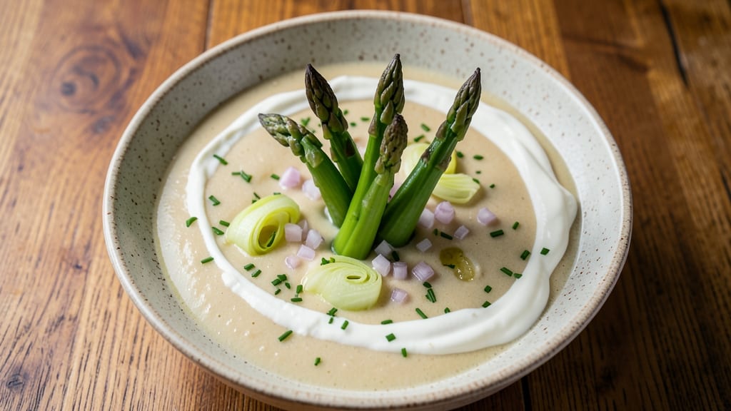 Asparagus Soup Recipe Weight Watchers: Lightened Creamy Velout With Celery Crown Crunch