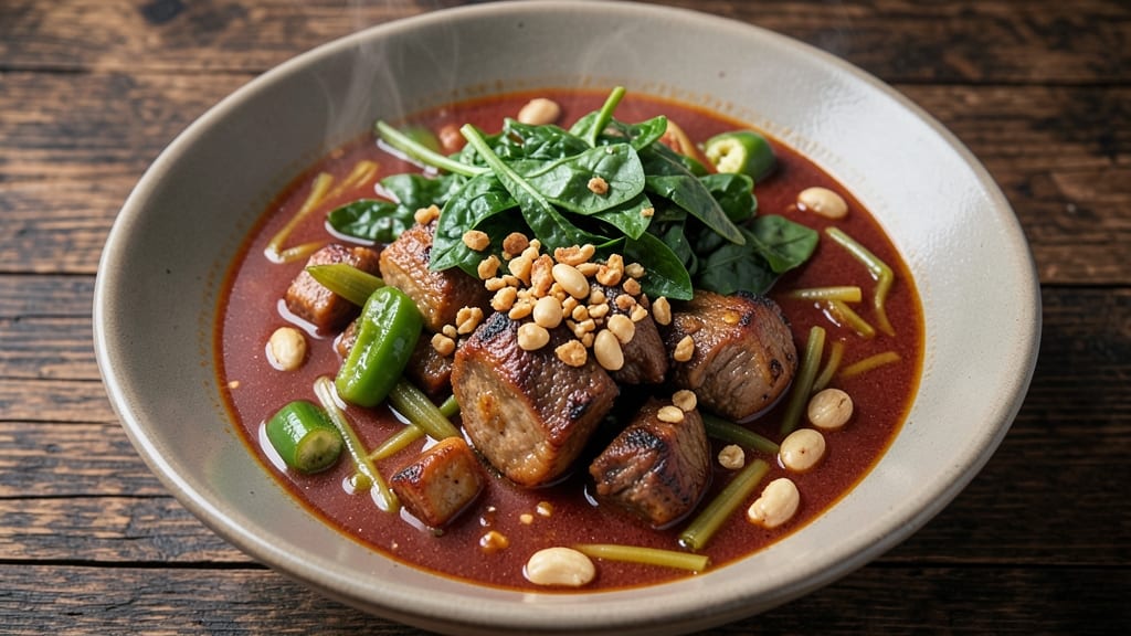 Banga Soup Recipe Cameroon: Smoky Palm Nut and Peanut Velout With Crunchy Plantain Bites