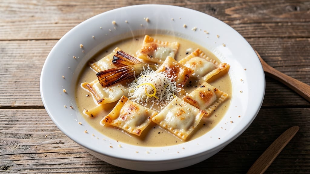 Bertolli Tortellini Soup Recipe: Creamy Parmesan Velout With Crisp Celery Crowns