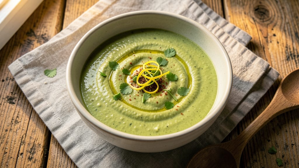 Avocado Soup Recipe Vegetarian: Silky Green Velout with Lime Zest Finish