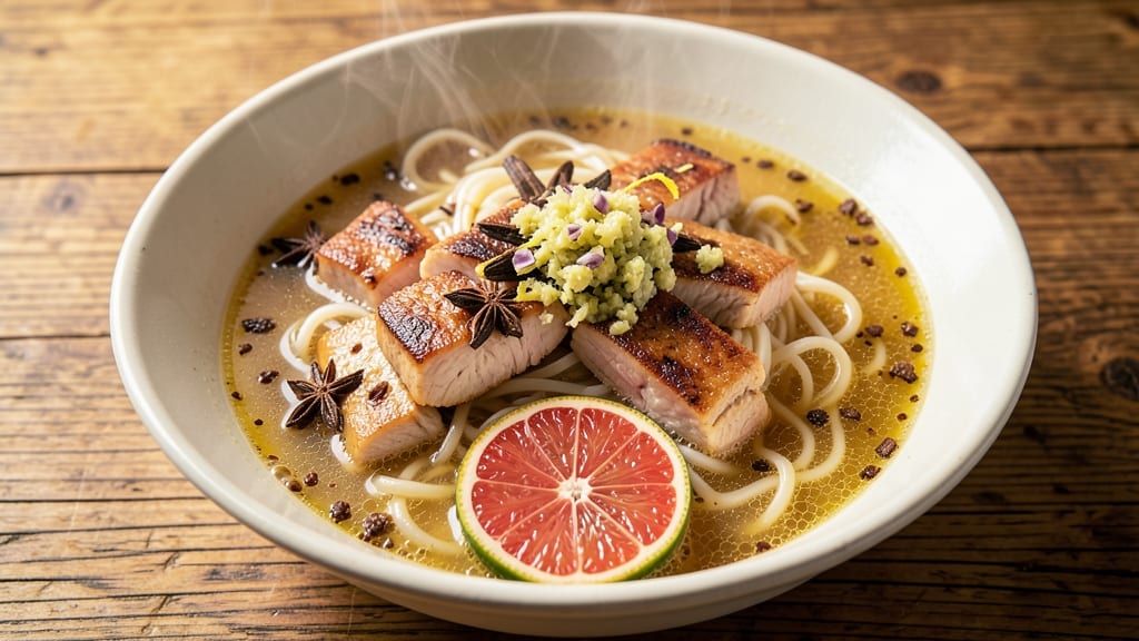 Asian Style Chicken Noodle Soup Recipe: Fragrant Ginger-Lime Broth With Silky Rice Noodles