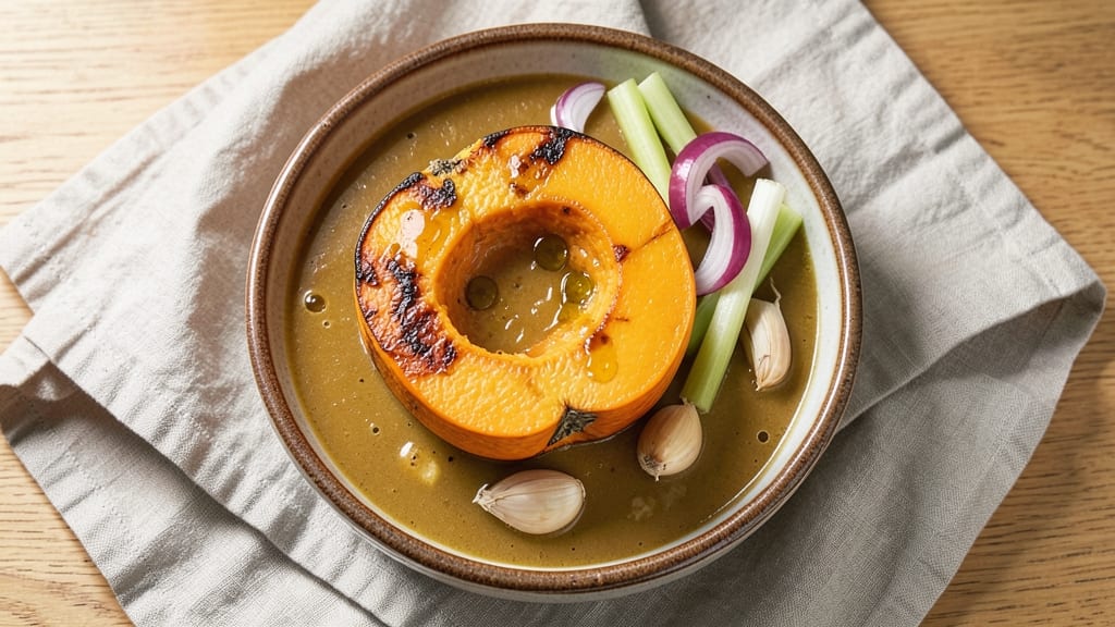 Baked Whole Pumpkin Soup Recipe: Silken Spice With Crunchy Celery Crown