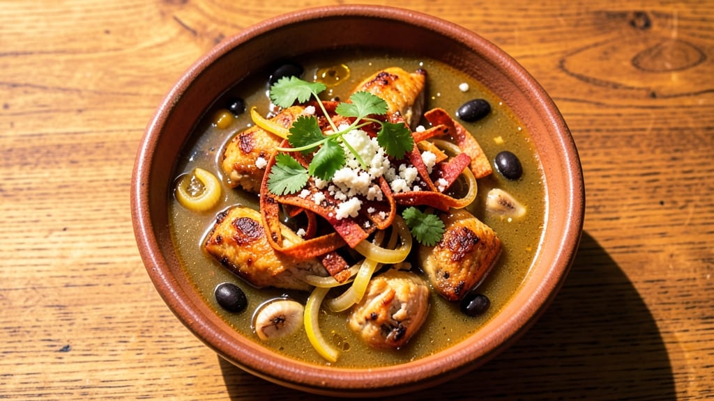 Abuelos Chicken Tortilla Soup Recipe: Smoky Tortilla-Crusted Top and Zesty Tomato Base