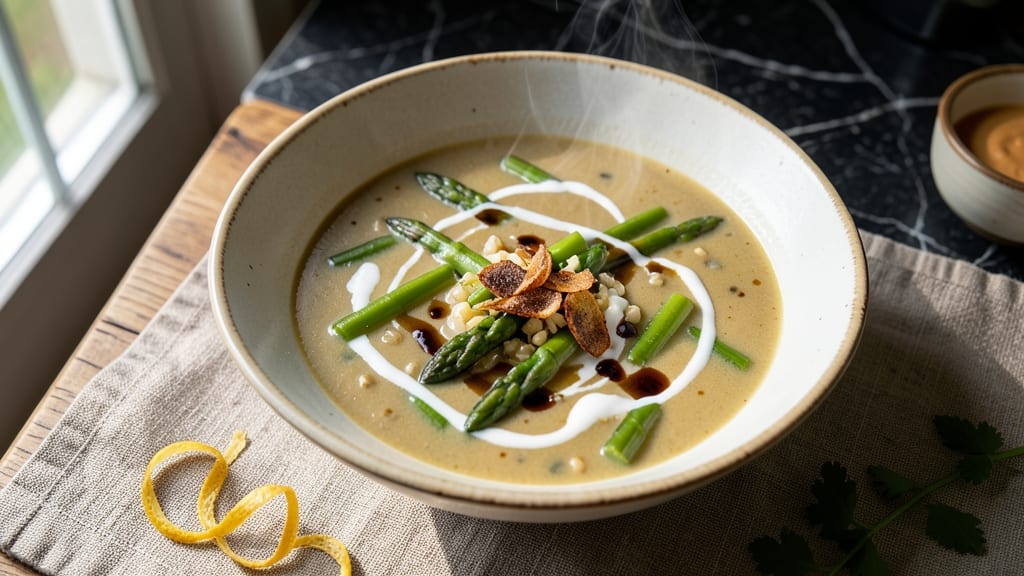 Best Fresh Asparagus Soup Recipe: Spring’s Bright Green Velout with Crisp Celery Crowns