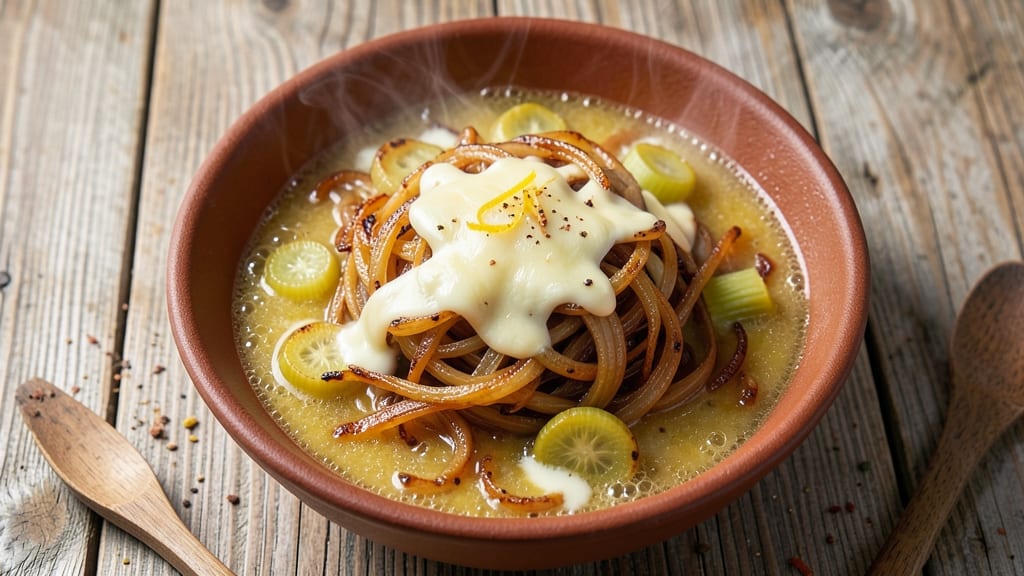 Benihana Onion Soup Recipe Reddit: Crispy Celery Crowns Over Creamy Cheese Velout