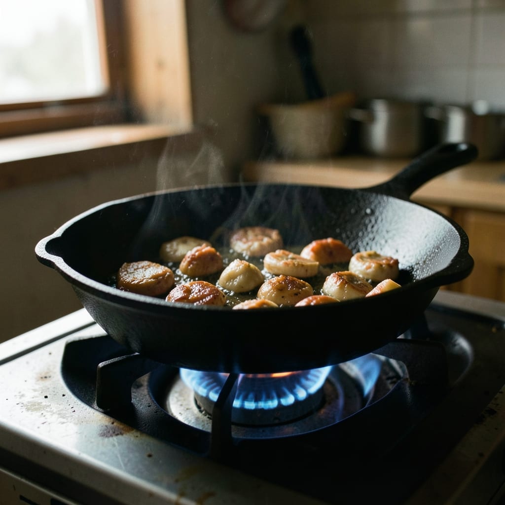 The first pass, in the pan