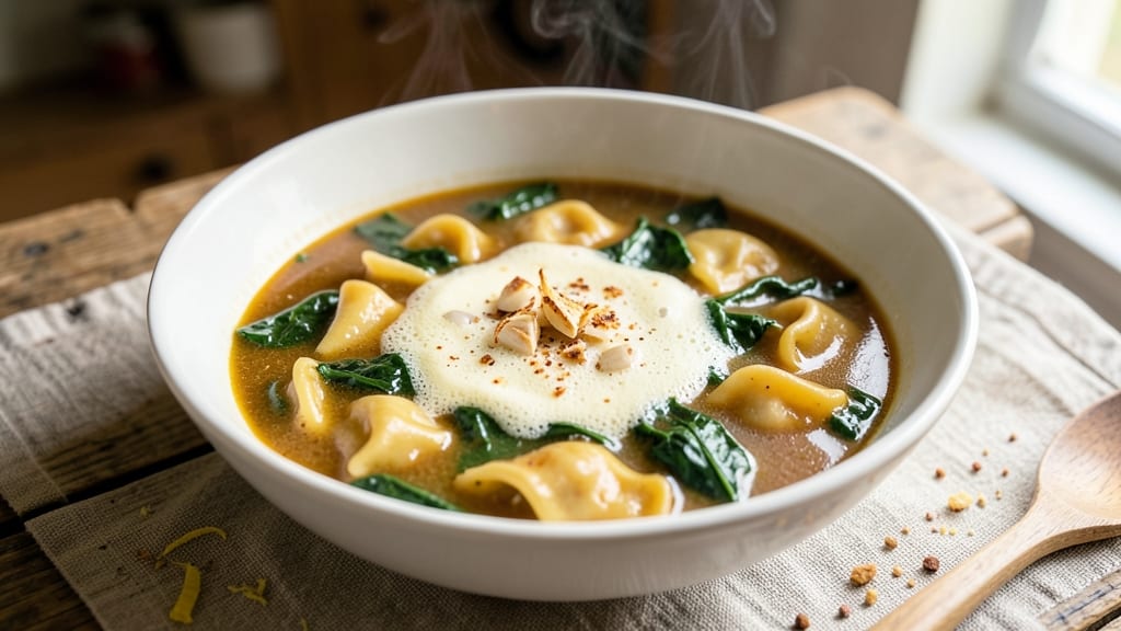 Aldi Tortellini and Spinach Soup Recipe: One-Pot Creamy Richness With Hidden Garlic