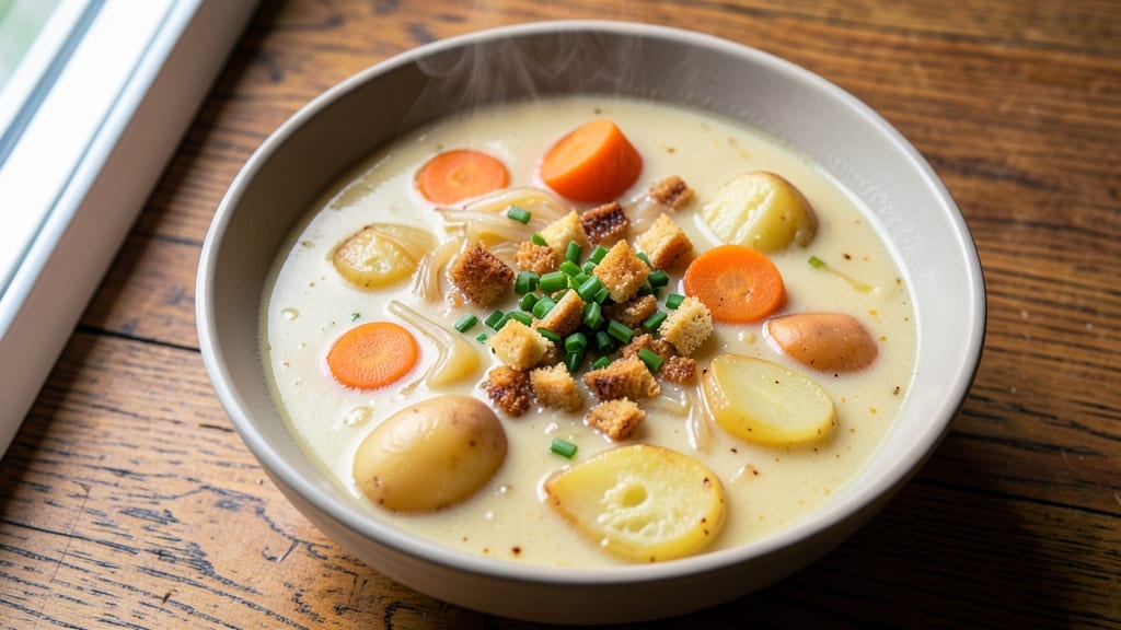 America's Test Kitchen Potato Soup Recipe: Velouté Thickness With Celery Crown Crunch
