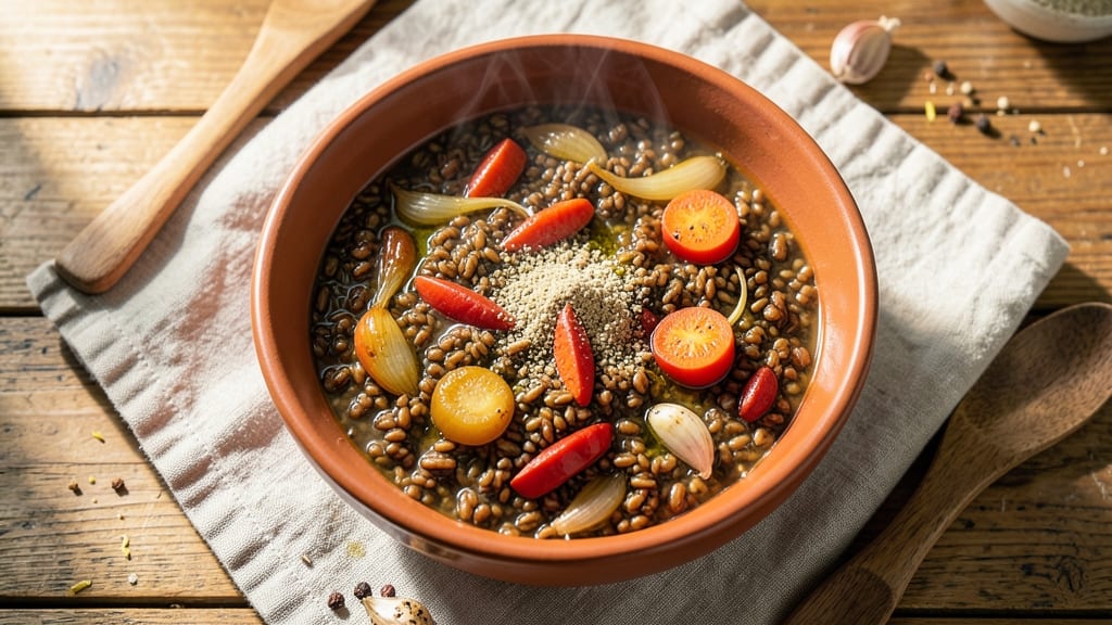 Arabic Freekeh Soup Recipe: Nutty Toasted Grains and Citrus Brightness