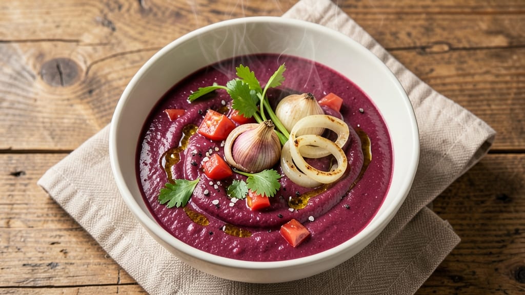 Beetroot Tomato Soup Recipe: Earthy Sweetness With Celery Crown Topping