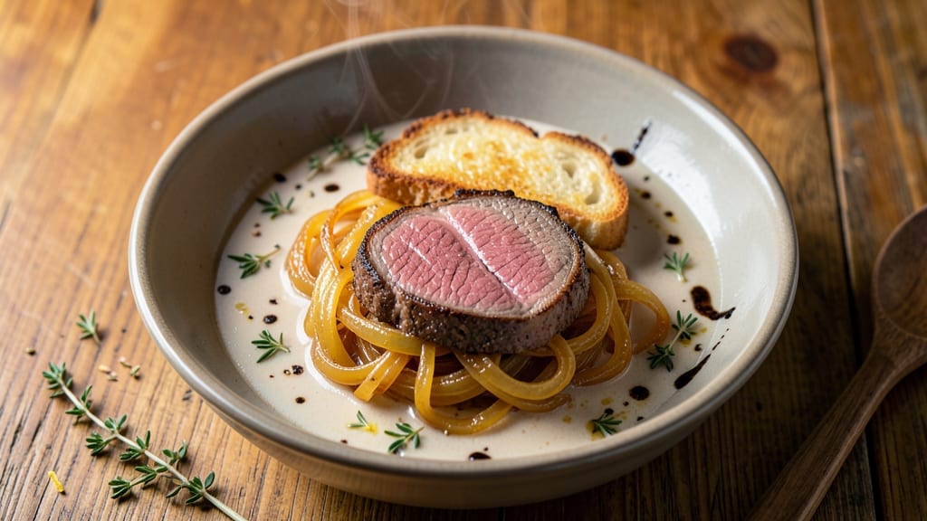 Bern's Steakhouse French Onion Soup Recipe: Caramelized Onions and Gruyère Gold