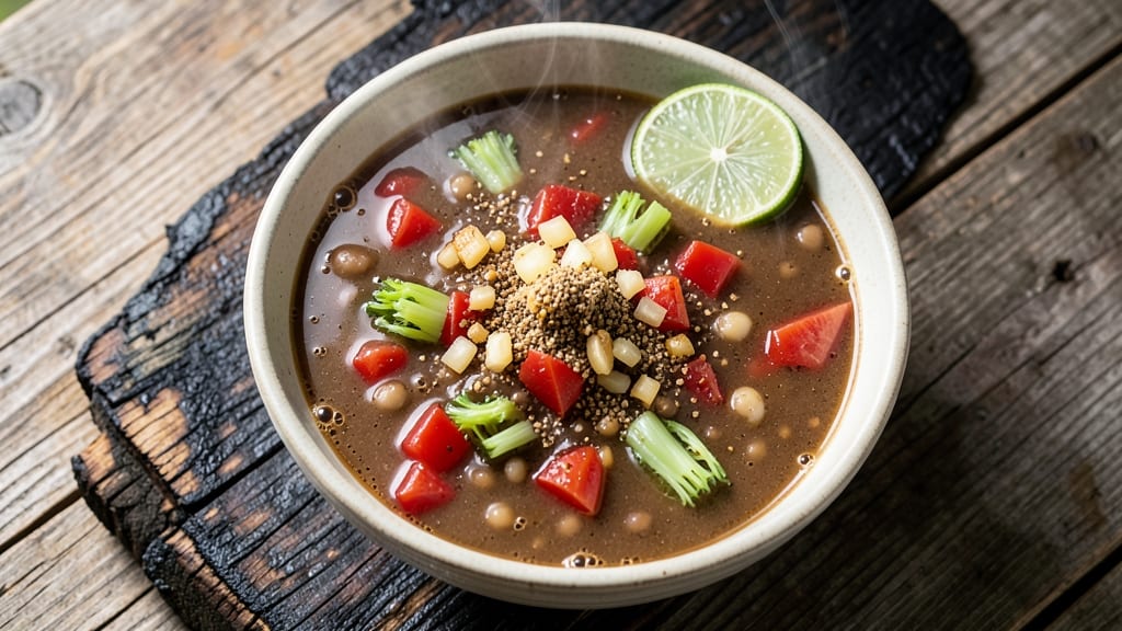 5 Ingredient Black Bean Soup Recipe: Speedy Spiced Simmer With Celery Crown Crunch