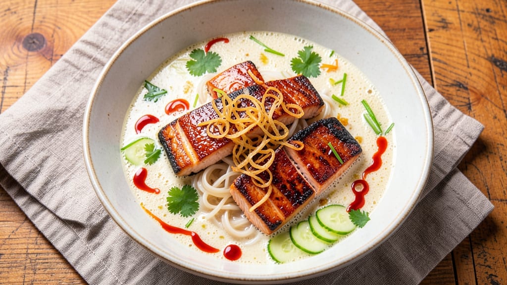 Asian Salmon Soup Recipe: Ginger-Lemongrass Broth with Silky Fish Flakes