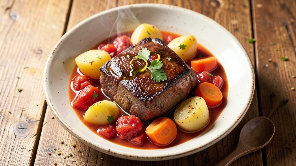Beef Stew With Tomato Soup, Potatoes, Carrots Recipe: Hearty Pot Pie Fusion in One Pot