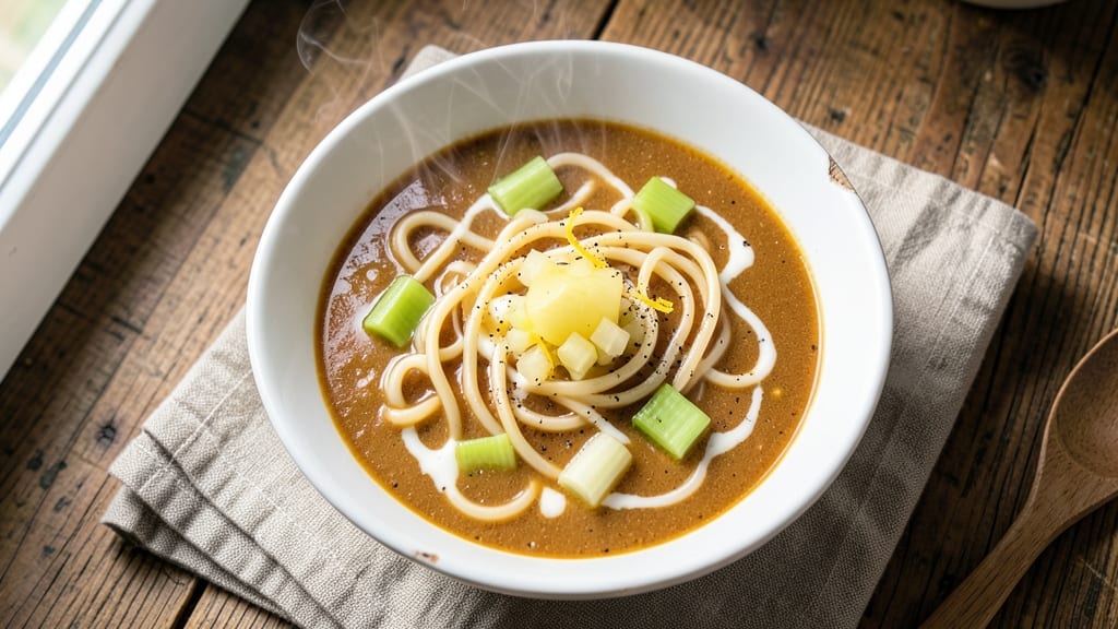 Lipton Noodle Soup Copycat Recipe: Creamy Velout With Celery Crown Crunch