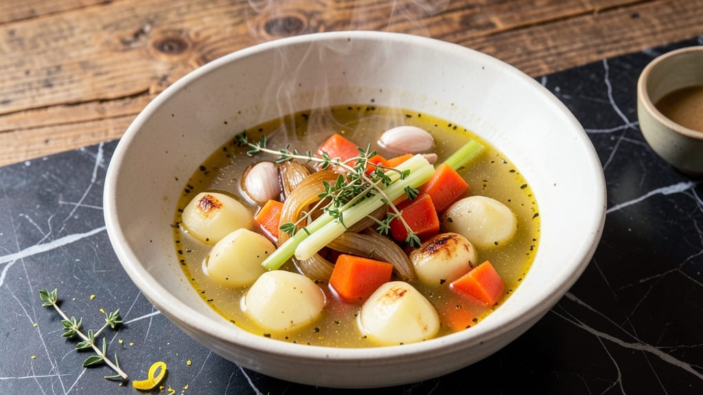 Barefoot Contessa Vegetable Soup Recipe: Celery Crown Crunch in Creamy Herb Velout