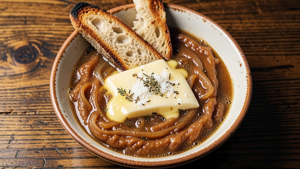 Bistro French Onion Soup Recipe: Caramelized Onions and Crispy Bread Crowns